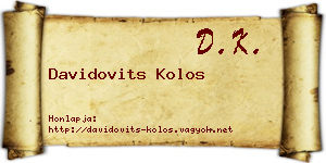 Davidovits Kolos névjegykártya
