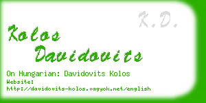 kolos davidovits business card